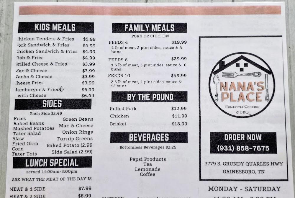 Nana's Place Menu image 1