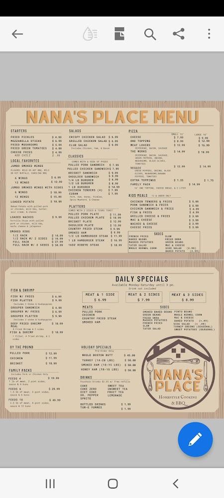 Nana's Place Menu image 3